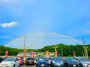 洗車後に虹🌈納車前の特別なサプライズ✨