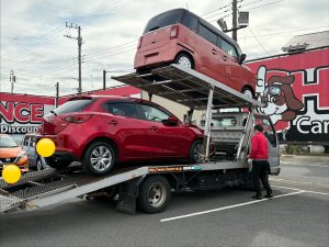 積載車で登場🚙✨