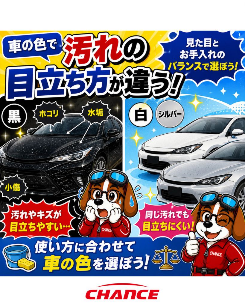 車の色で汚れの目立ち方が違う！